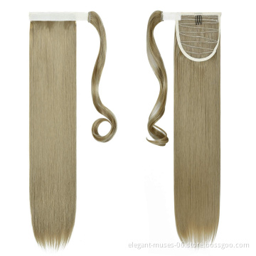 LINDAL Extension Wrap Around Straight Ponytail Hair Extension Synthetic Hairpiece